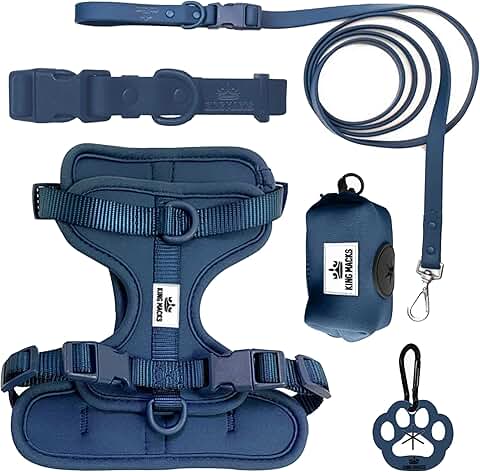 Dog Harness Set with Collar, Leash, Waste Bag Holder