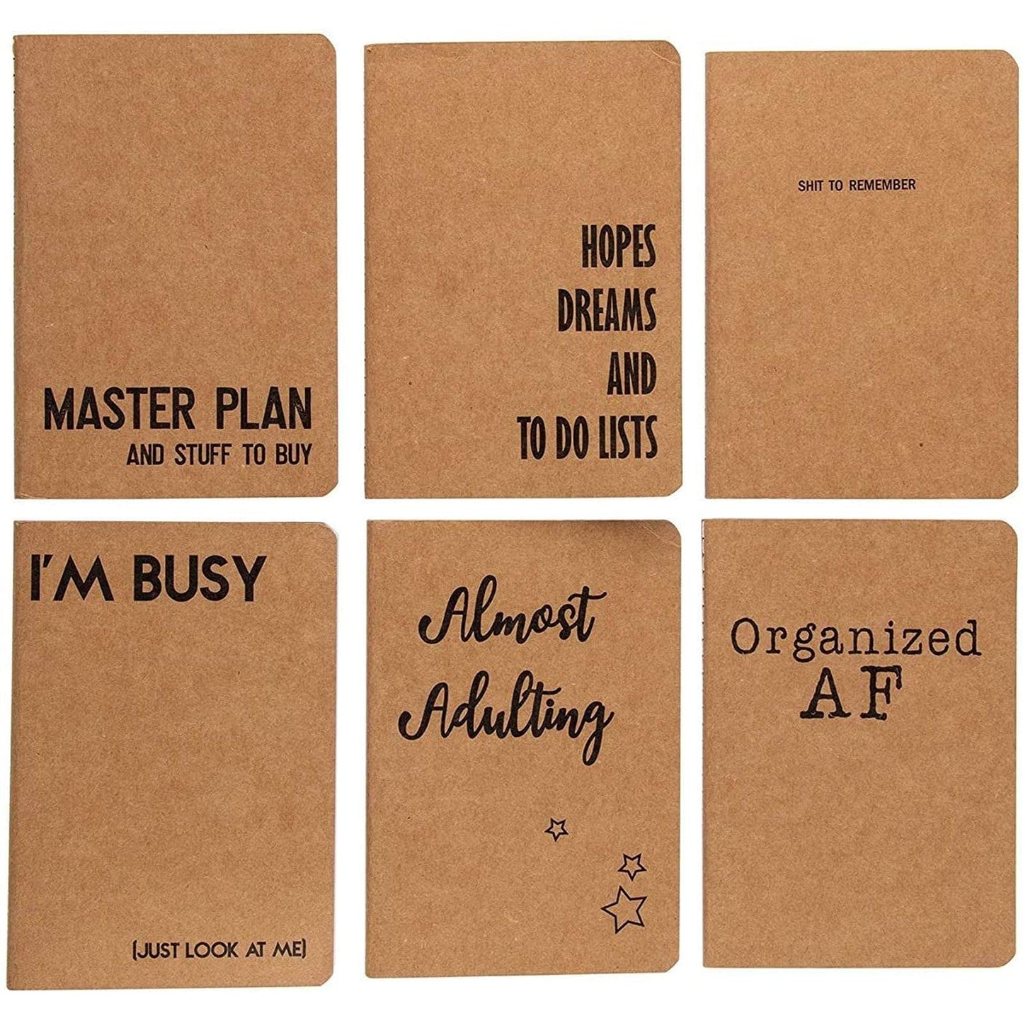 Set of 12 A6 Kraft Paper Pocket Notebooks