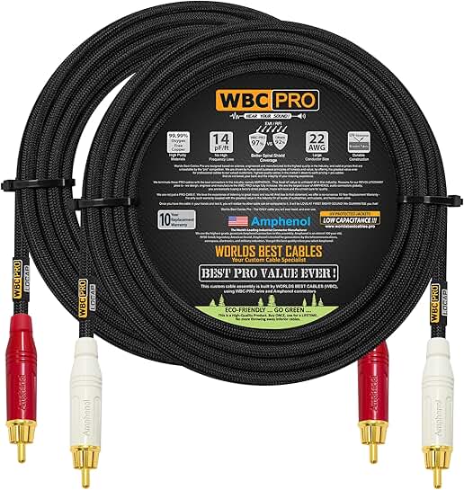 25 Foot Low-Capacitance RCA Audio Cable
