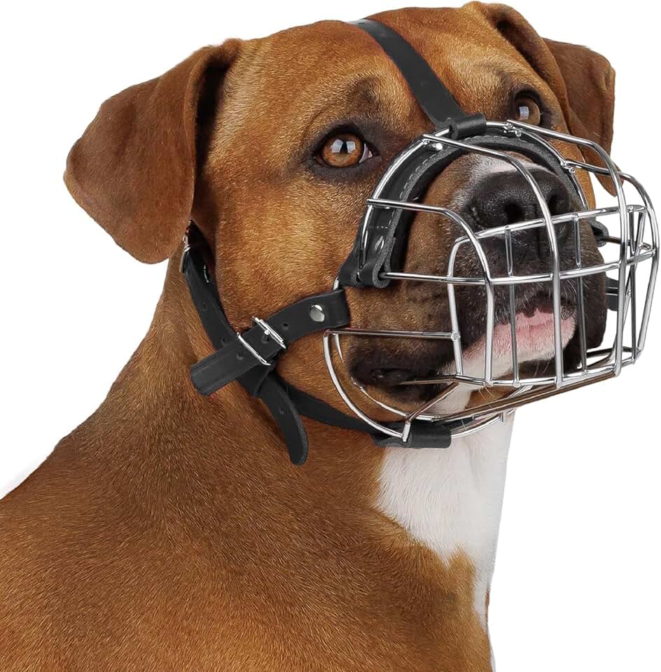 Dog Muzzle with Breathable Wire Basket for All Sizes