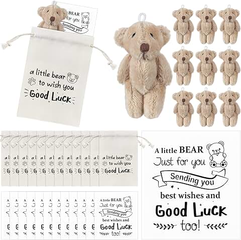12 Sets of Lucky Bear Gift Cards with Drawstring Bags