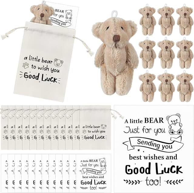 12 Sets of Lucky Bear Gift Cards with Drawstring Bags