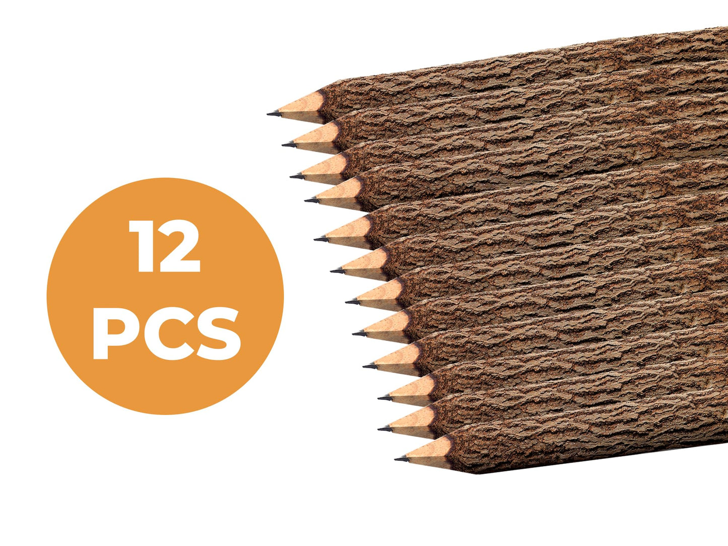 Rustic Wooden Pencils, 12 Pack, 5 Inch