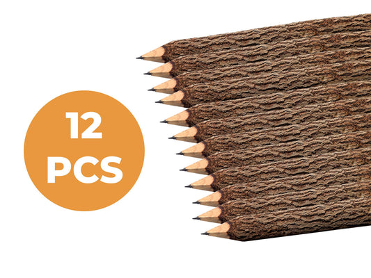 Rustic Wooden Pencils, 12 Pack, 5 Inch