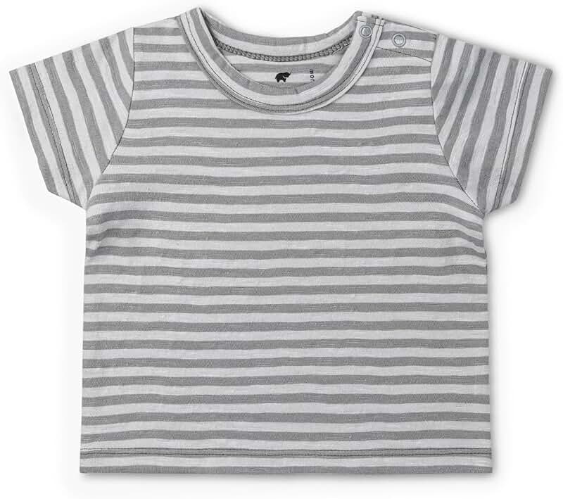 Kids Short Sleeve Crewneck T-Shirt, Size 10, Light Grey Stripe