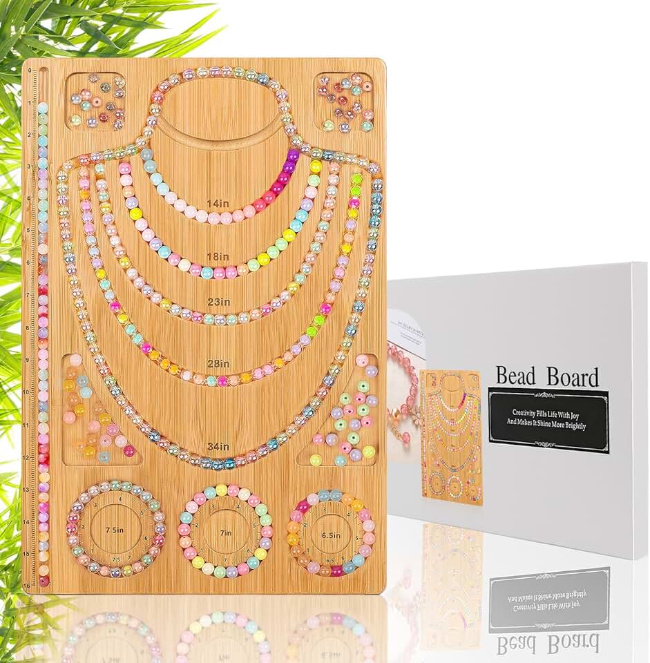 Wooden Bead Board for Jewelry Making with Box