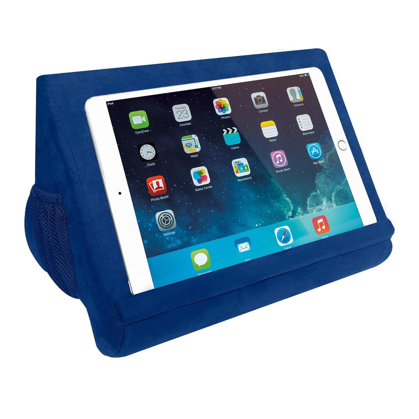 Pillow Pad Ultra Multi-Angle Soft Tablet Stand, Blue - Comfortable Angled Viewing for iPad, Tablets, Kindle, Smartphones, Books, Magazines, and More