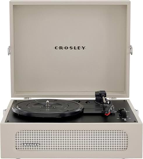 Vintage Portable Vinyl Record Player with Bluetooth and Built-in Speakers