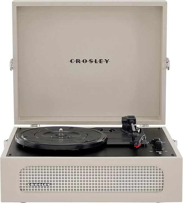 Vintage Portable Vinyl Record Player with Bluetooth and Built-in Speakers