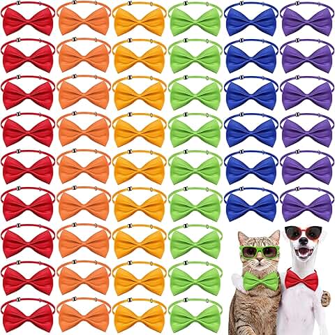 200 Pieces Adjustable Dog Bow Ties for Small and Medium Pets
