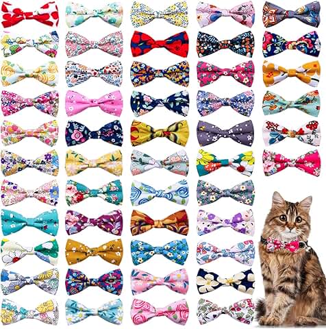 Wholesale 50pcs Floral Dog Collar Bow Ties