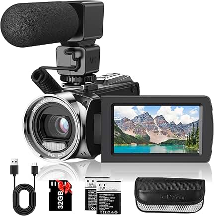 Full HD 1080P Video Camera with 36MP, 3-Inch Screen