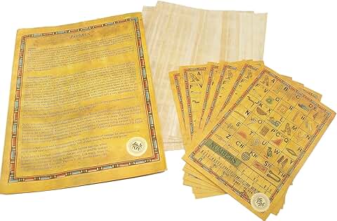 Set of 25 Egyptian Papyrus Sheets for Art and History