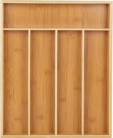 Expandable Bamboo Drawer Organizer for Utensils