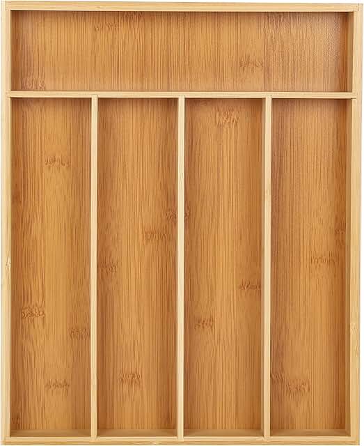 Expandable Bamboo Drawer Organizer for Utensils