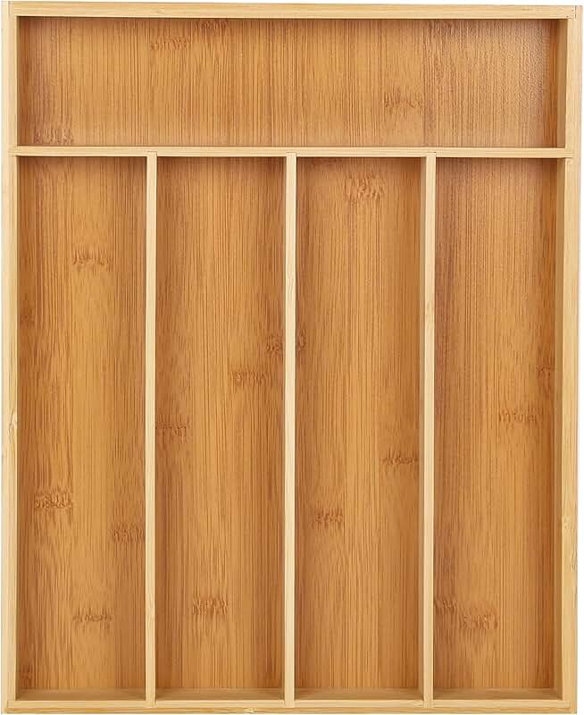 Expandable Bamboo Drawer Organizer for Utensils