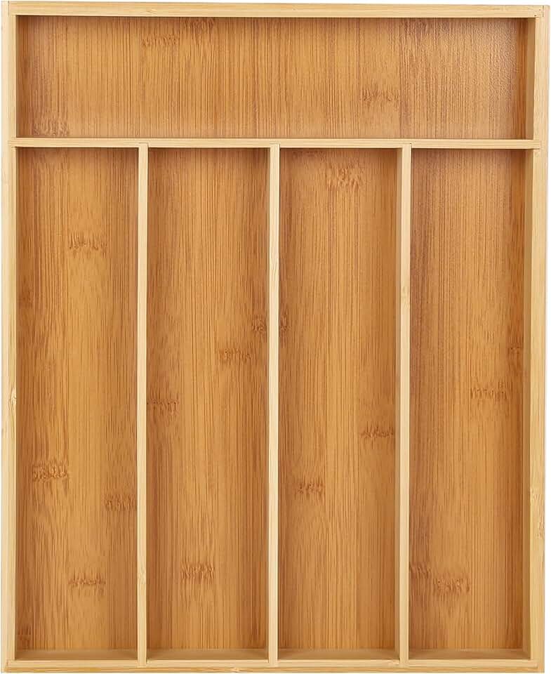 Expandable Bamboo Drawer Organizer for Utensils