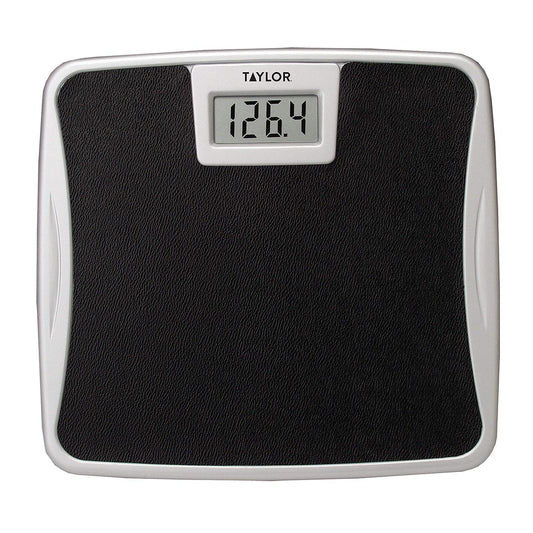 Digital Scales for Body Weight, High 350 Capacity, Black Vinyl Gl Platform Easy to Clean Mat, Anti  Auto On and Off Scale, 11.5 x 10.7 Inches, Black