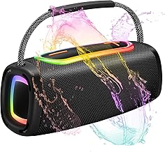 Portable Bluetooth Speaker with 24W Stereo Sound and Lights