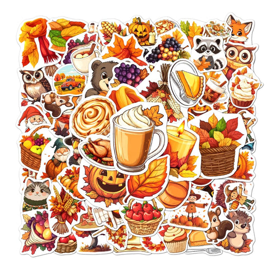 108 Fall Stickers Pack for Water Bottles and Crafts