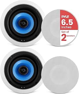 Pair of 6.5-inch in-wall/in-ceiling speakers with 250W peak power