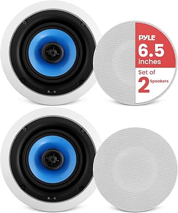 Pair of 6.5-inch in-wall/in-ceiling speakers with 250W peak power