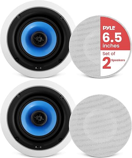Pair of 6.5-inch in-wall/in-ceiling speakers with 250W peak power