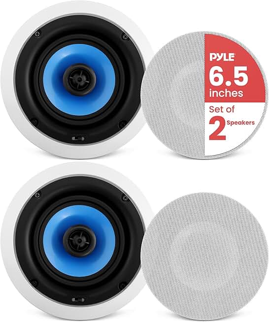 Pair of 6.5-inch in-wall/in-ceiling speakers with 250W peak power