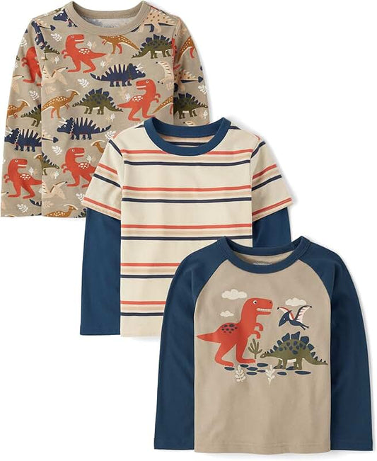 Baby Boys and Toddler Long Sleeve Casual Knit Shirt