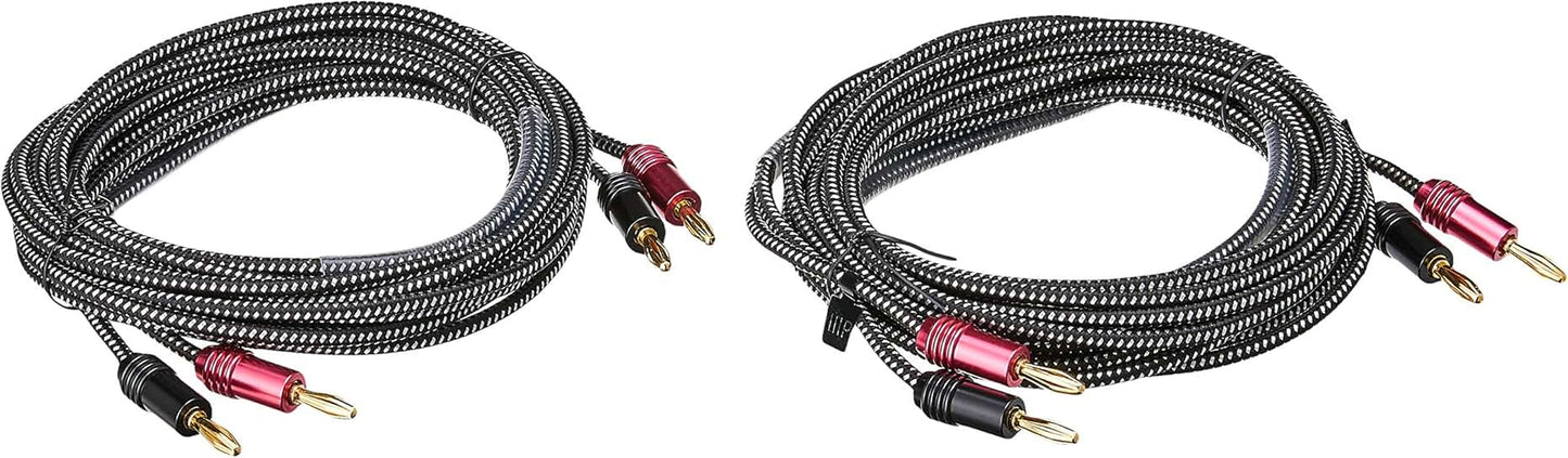 Premium 14AWG Braided Speaker Wire, 2 Pack, 10 Feet