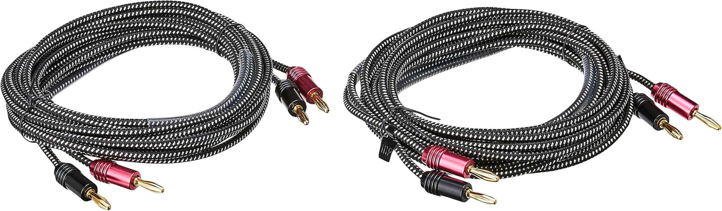 Premium 14AWG Braided Speaker Wire, 2 Pack, 10 Feet