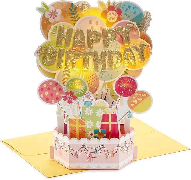 Musical Pop-Up Birthday Card with Balloon Explosion