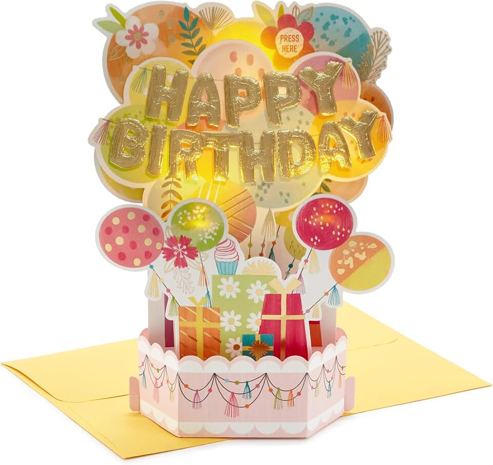 Musical Pop-Up Birthday Card with Balloon Explosion