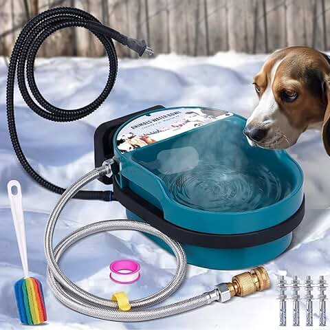 Heated Outdoor Water Bowl for Large Dogs and Livestock