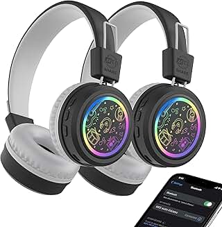 Kids Bluetooth Headphones with LED Lights and 85dB Limit
