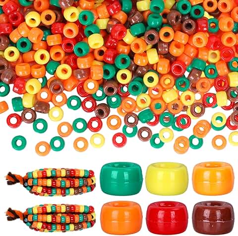 2000Pcs Fall Pony Beads for Crafts and Jewelry