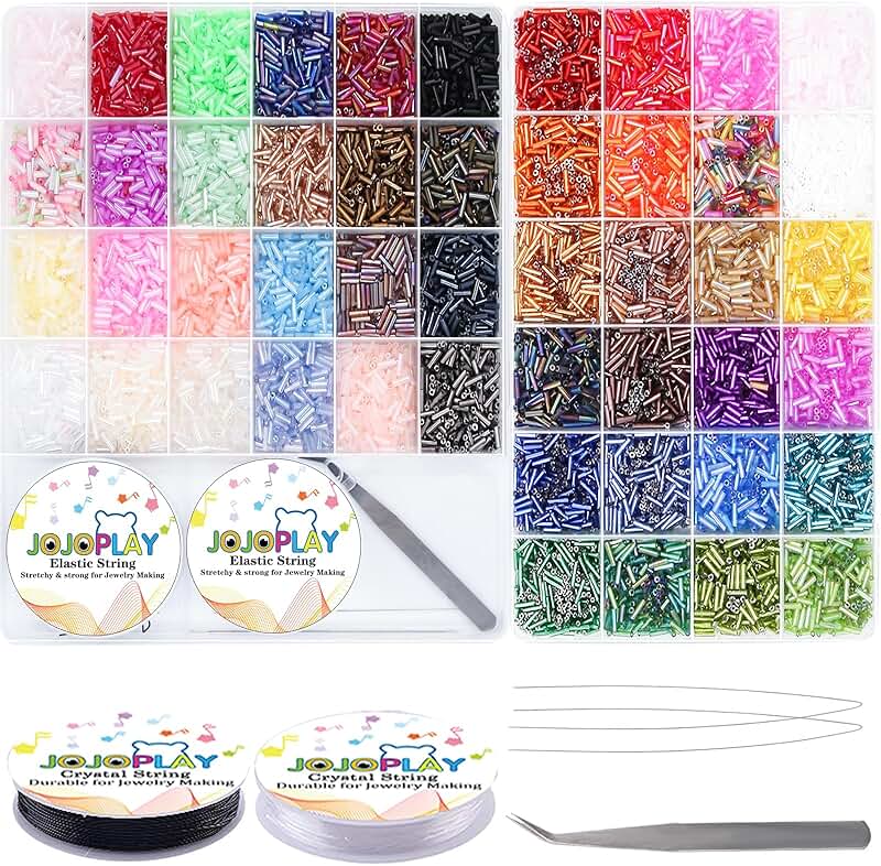 7mm Glass Seed Beads for Jewelry and Embroidery, 48 Colors