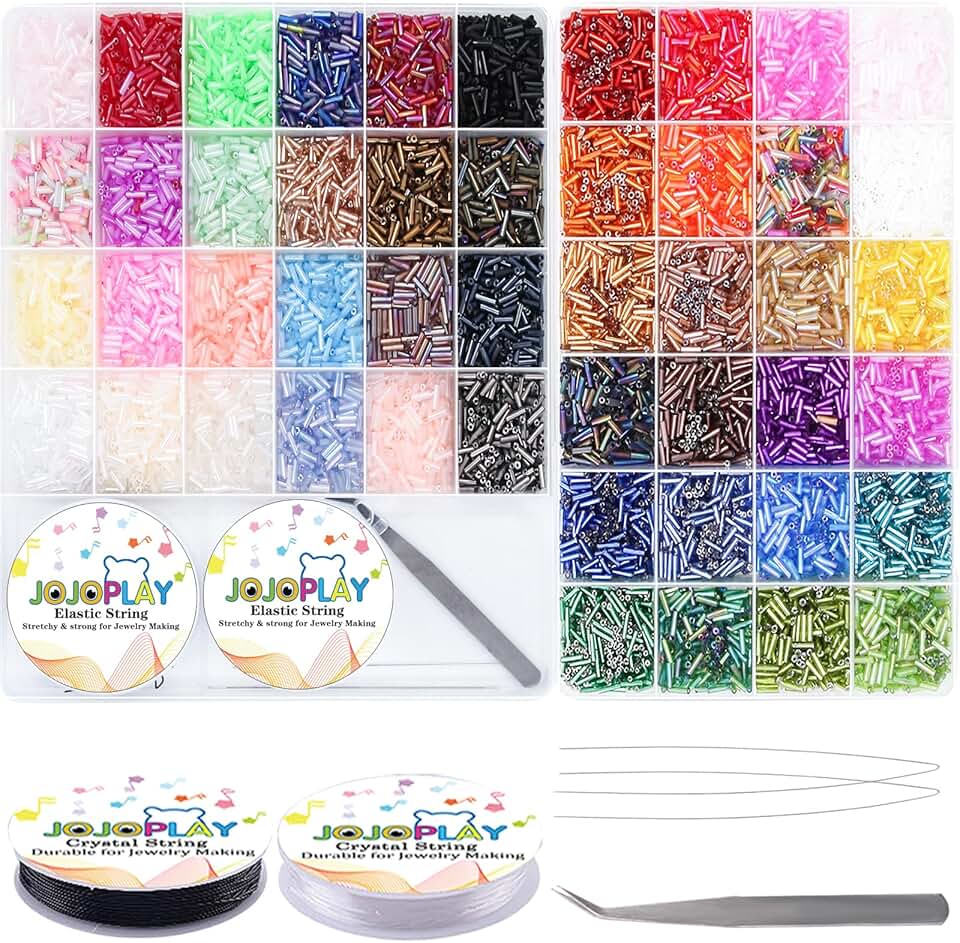 7mm Glass Seed Beads for Jewelry and Embroidery, 48 Colors