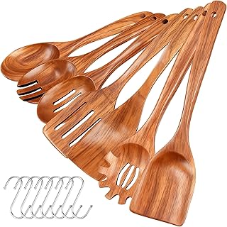 7-Piece Natural Wooden Cooking Spoons Set