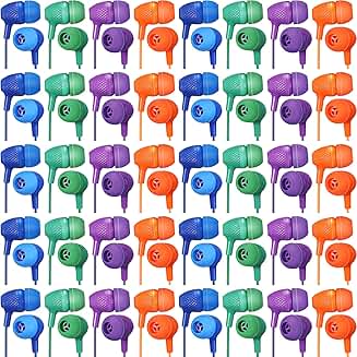 200 Pack Wired Earbuds in Assorted Colors