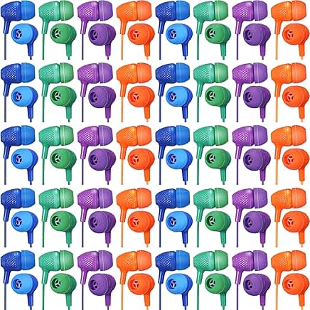200 Pack Wired Earbuds in Assorted Colors