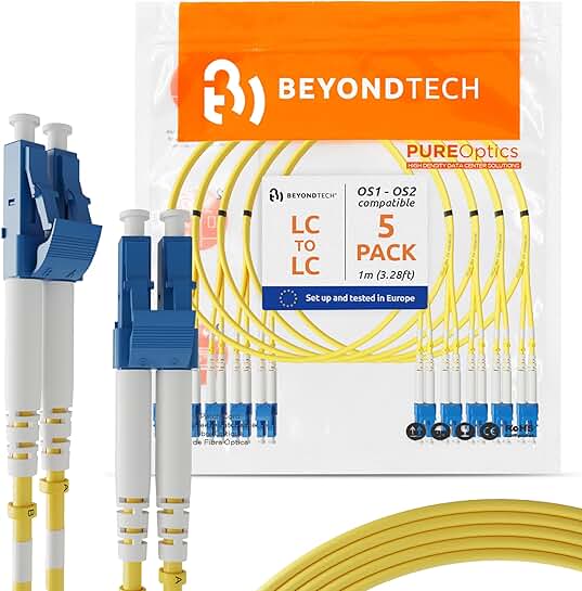 1m LC to LC Single-Mode Fiber Patch Cable (5 Pack)