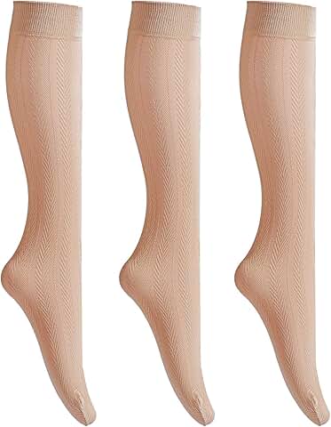 Three Pack Women's Jacquard Patterned Knee High Socks