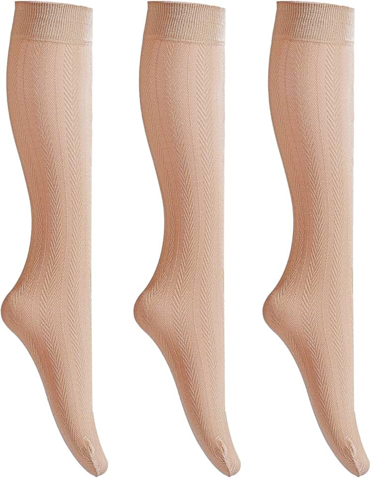 Three Pack Women's Jacquard Patterned Knee High Socks