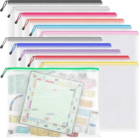 Large Waterproof Zipper Bags for Storage, 12 Pack