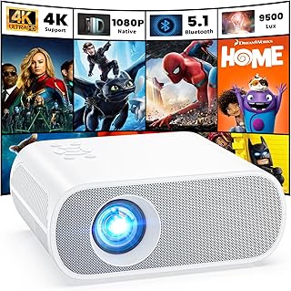 Portable 1080P Full HD Bluetooth Projector with Speaker