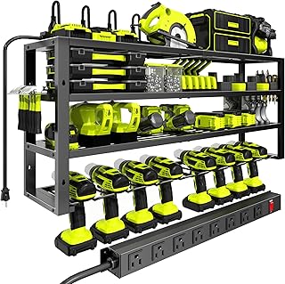 Heavy Duty Wall Mount Tool Organizer with Charging Station
