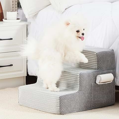 Dog stairs for bed, 3 steps, non-slip, portable