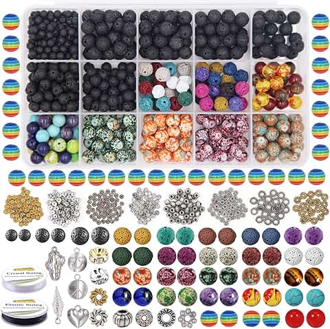 702-Piece Lava and Rainbow Beads Jewelry Making Kit