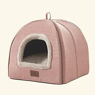 Indoor Cat Bed with Washable Cushion and Tent